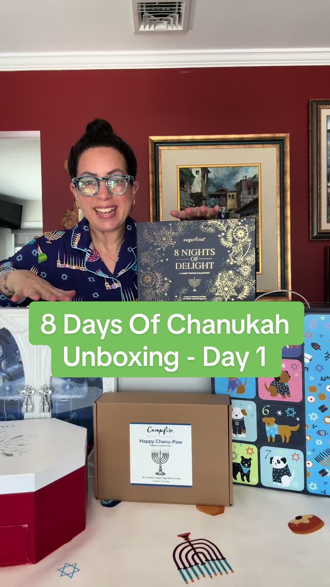 TikTok post by @therealmelindastrauss for dedcool. Caption reads: What a fun way to celebrate each day of Chanukah....