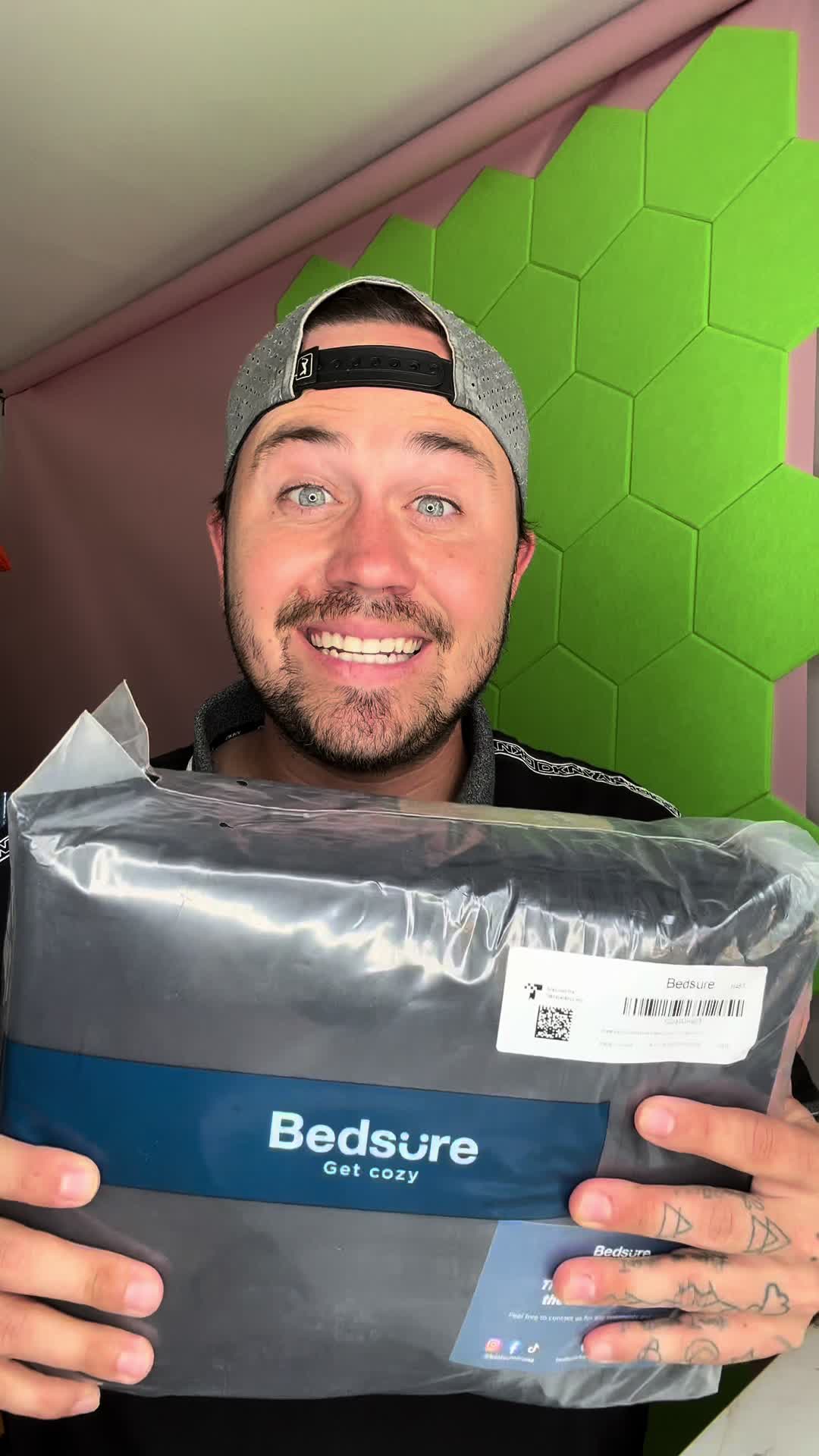 TikTok post by @gageslife for Bedsure Home. Caption reads: Sleep happier and healthier with GentleSoft....