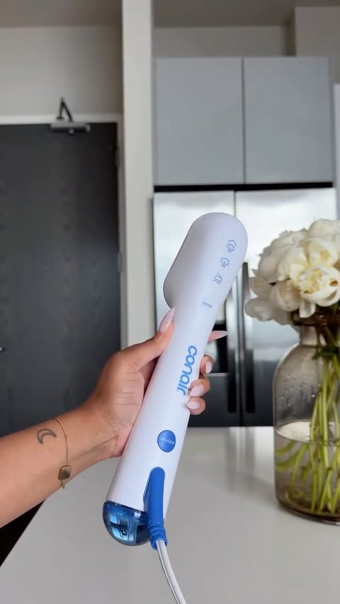 Instagram post by @angeline.eeya for Conair. Caption reads: no more excuses for wrinkles. The @conair steam....