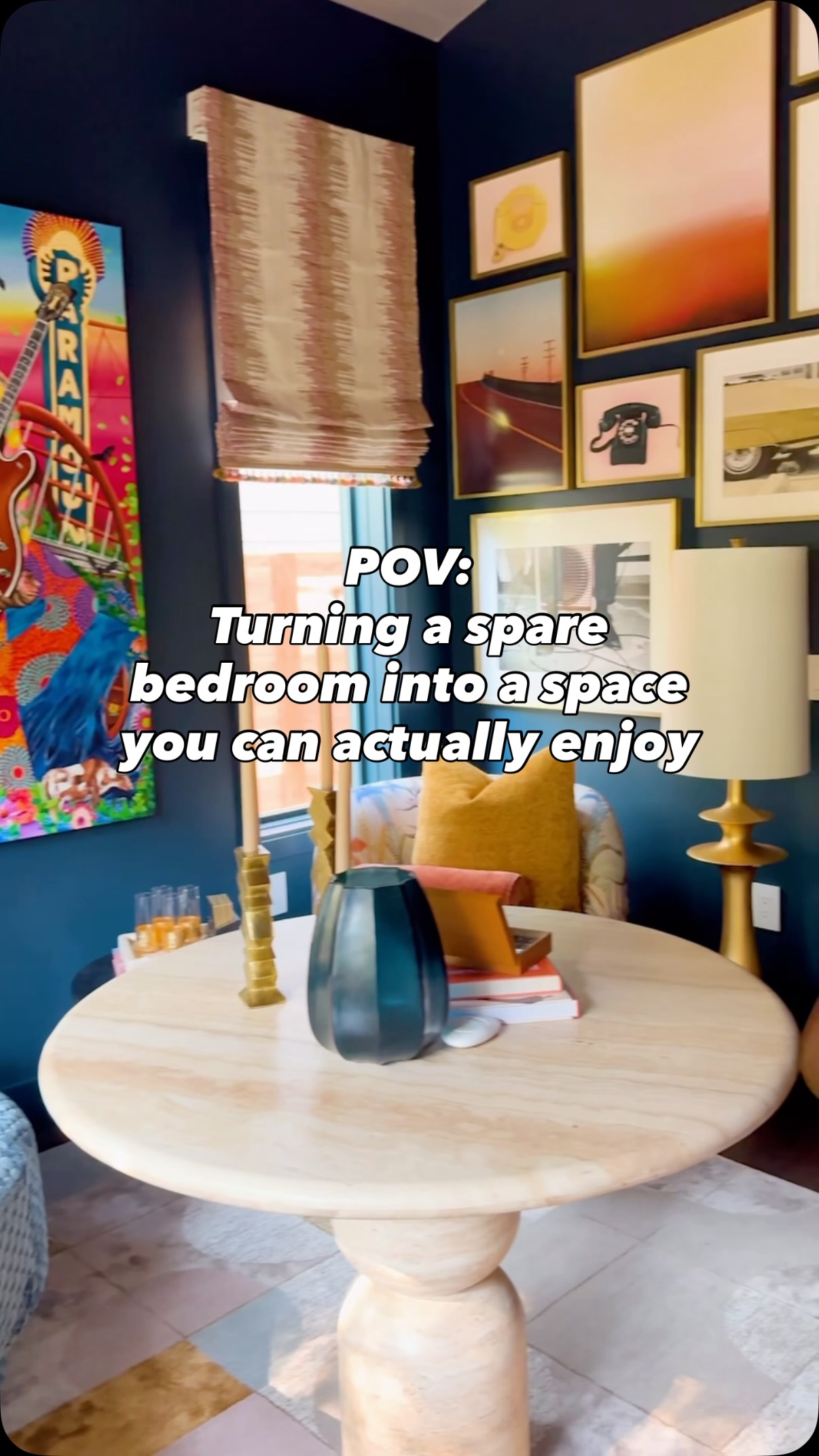 Instagram post by @blessedlittlebungalow for House Beautiful. Caption reads: Amber Guyton of @blessedlittlebungalow artfully....