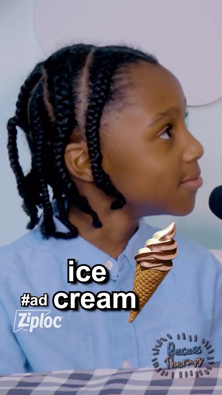 Instagram post by @recess_therapy for Ziploc. Caption reads: Ice cream today, soup tomorrow!
#ZiplocPartner.