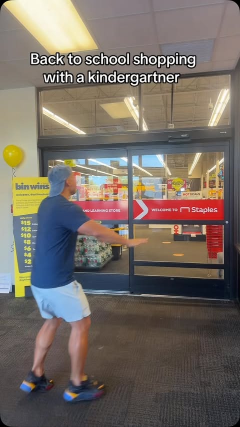 Instagram post by @onthejuanhand for Staples. Caption reads: [...] umm... an experience. 😅. Thankfully,....