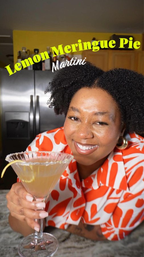 Instagram post by @lexie.louuuuu for Cointreau. Caption reads: Lemon Meringue Pie Martini 🍸 🍋 
-2 oz of vanilla....