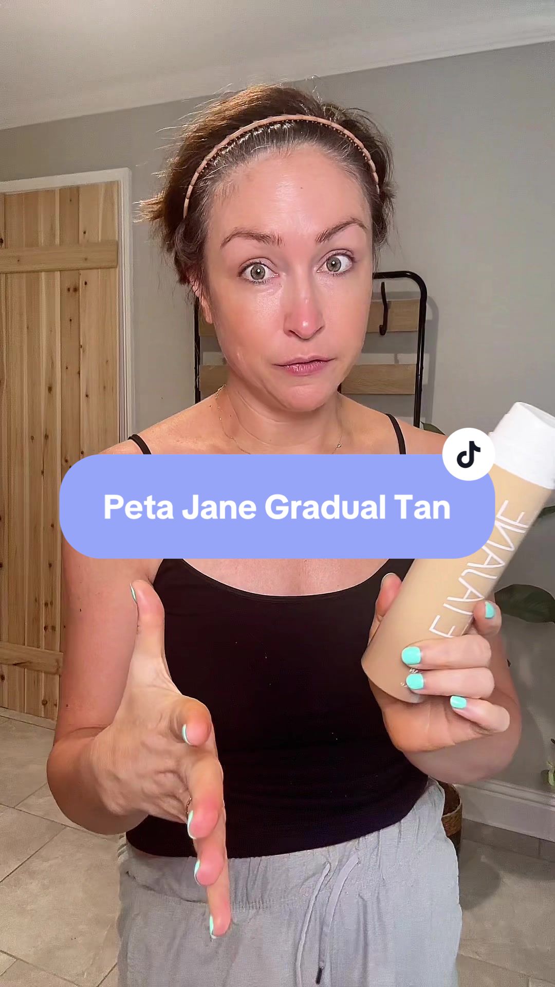 TikTok post by @emily.scott.does.tiktok for Peta Jane Beauty. Caption reads: Repeat after me…we will not have a pasty white....