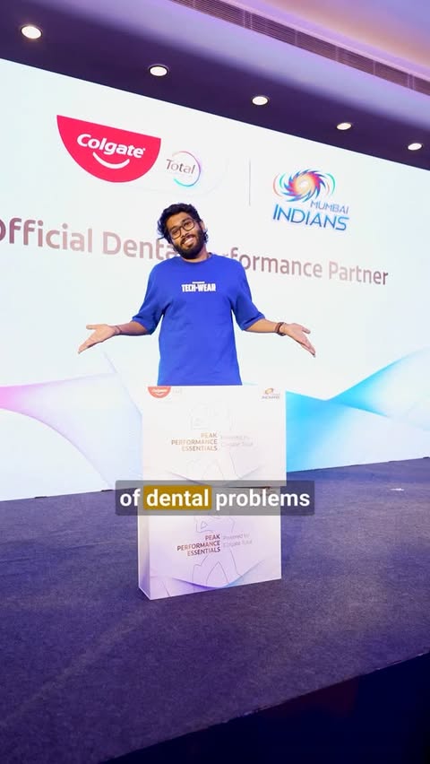 Instagram post by @sauravhaldar_ for Colgate. Caption reads: [...] paltan, Mumbai Indians, IPL 2026] #Ad....
