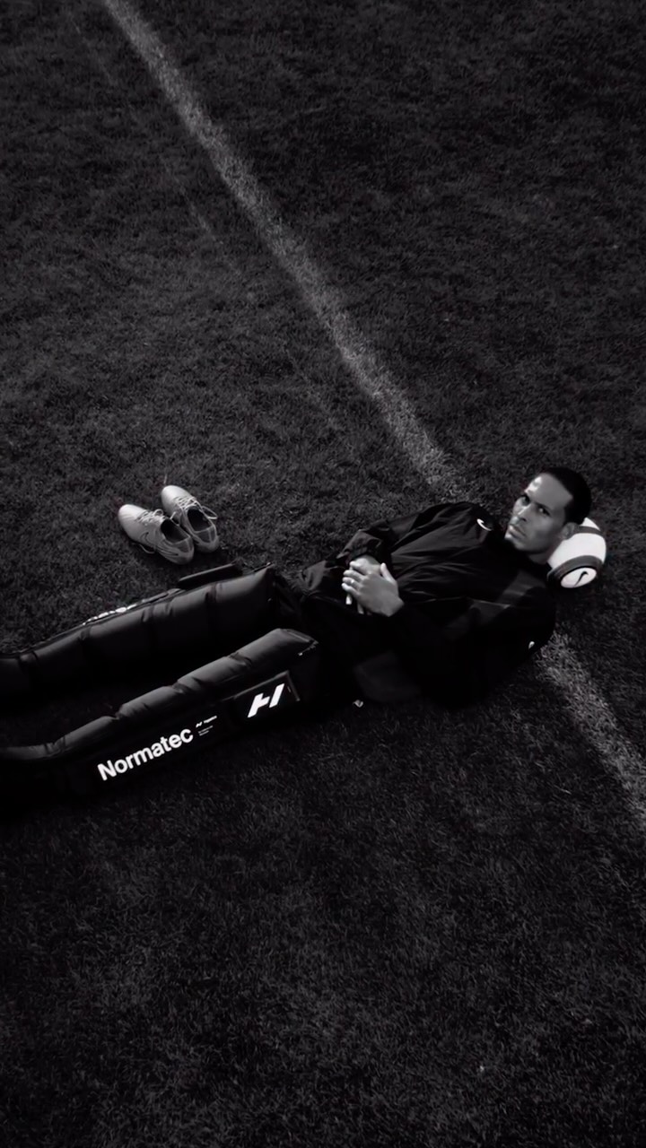 Instagram post by @virgilvandijk for Hyperice. Caption reads: Big games, big moments — they start and end with....