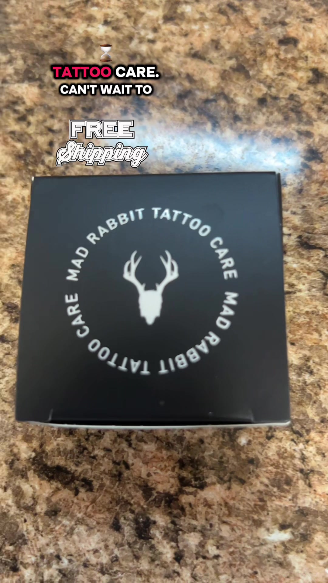 TikTok post by @natbutt04 for Mad Rabbit. Caption reads: Mad Rabbit Tattoo Balm & Aftercare Cream-Color....