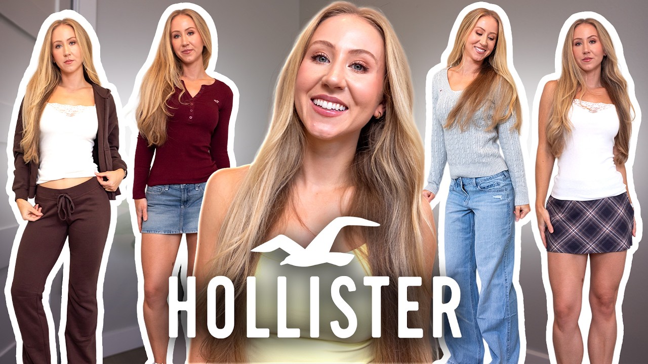 YouTube post by @KathrynMueller for POPFLEX Active. Caption reads: I Tried Hollister’s Y2K Nostalgia Collection as a....