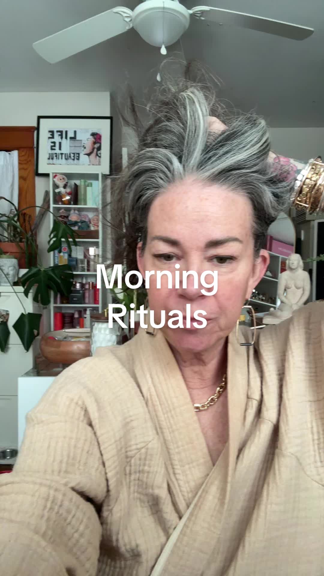 TikTok post by @aestheticaleestyled for Elm Biosciences. Caption reads: [...] #morningroutine #grwm #skinflooding @Elm....