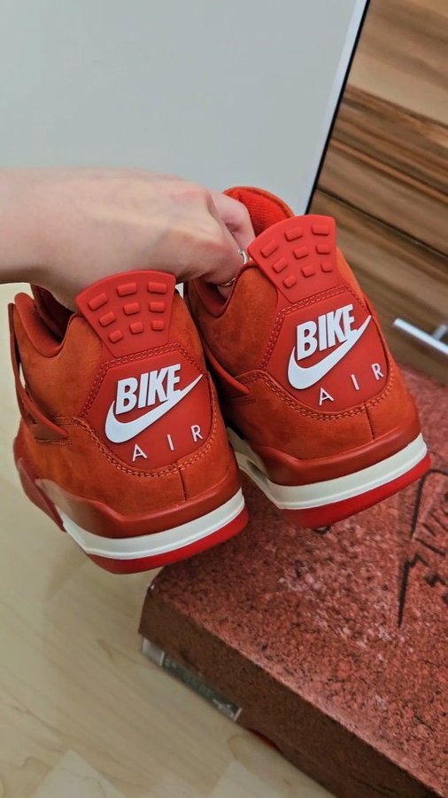 Instagram post by @thaomymignon for Nice Kicks. Caption reads: Jordan 4 Nigel Sylvester Brick by Brick....