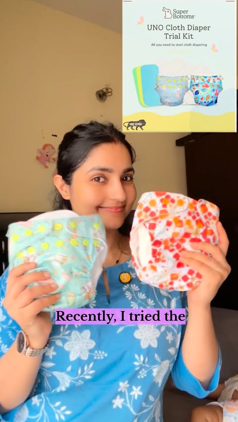 Instagram post by @fit_with_himani for Superbottoms. Caption reads: [...] with just a few diapers, and the....