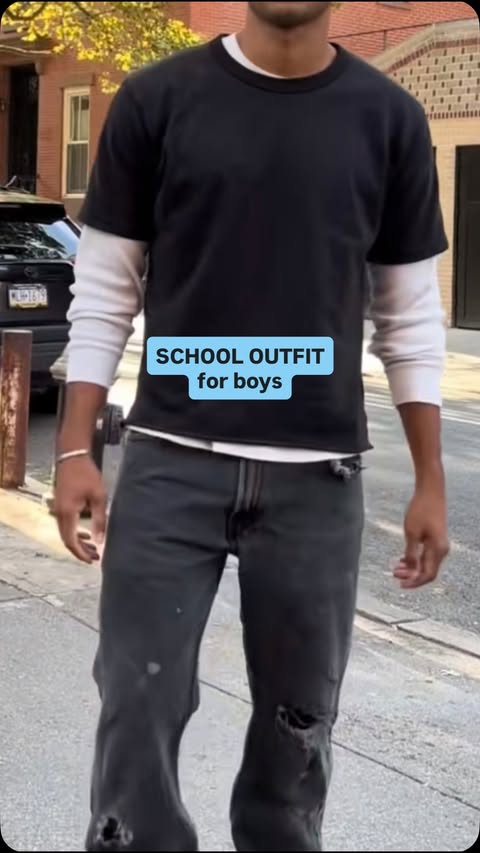 Instagram post by @alexandraballardd for WEEKDAY. Caption reads: Men, here’s an easy outfit for class. Comment....