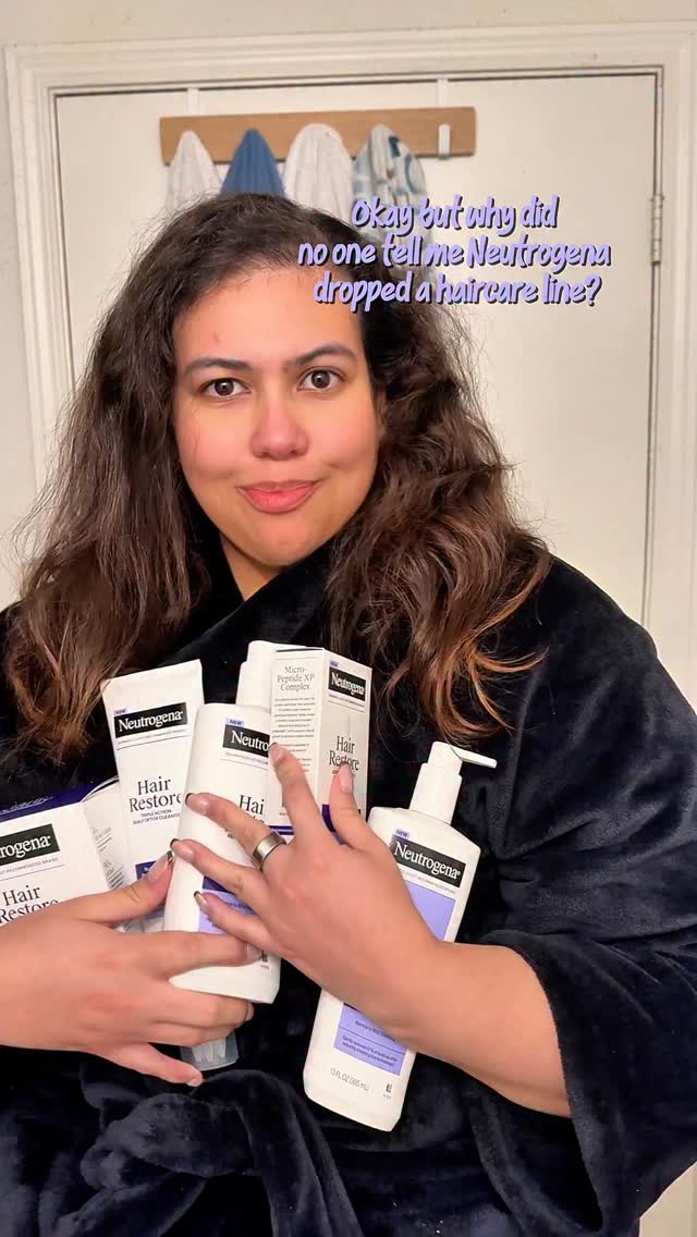 Instagram post by @dominique.dros for Neutrogena. Caption reads: #AD ✨ Say hello to the NEW @neutrogena Hair....