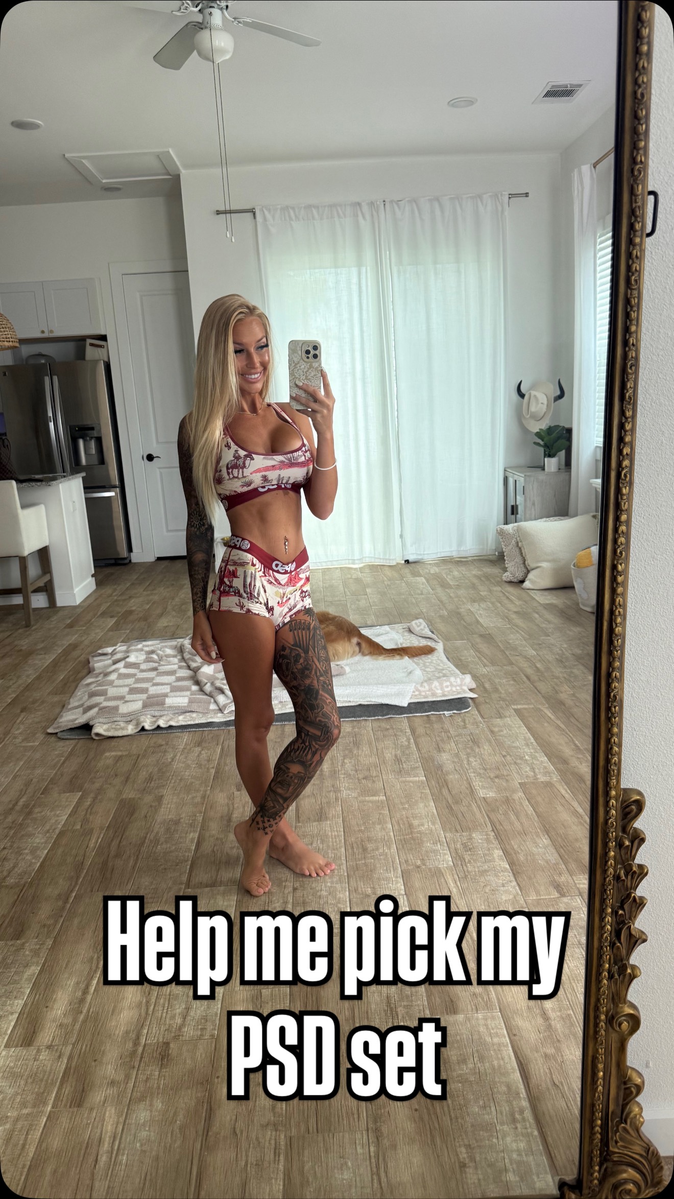 Instagram post by @blacktoppingblondie for PSD Underwear. Caption reads: Help me pick my @psdunderwear set of the day....