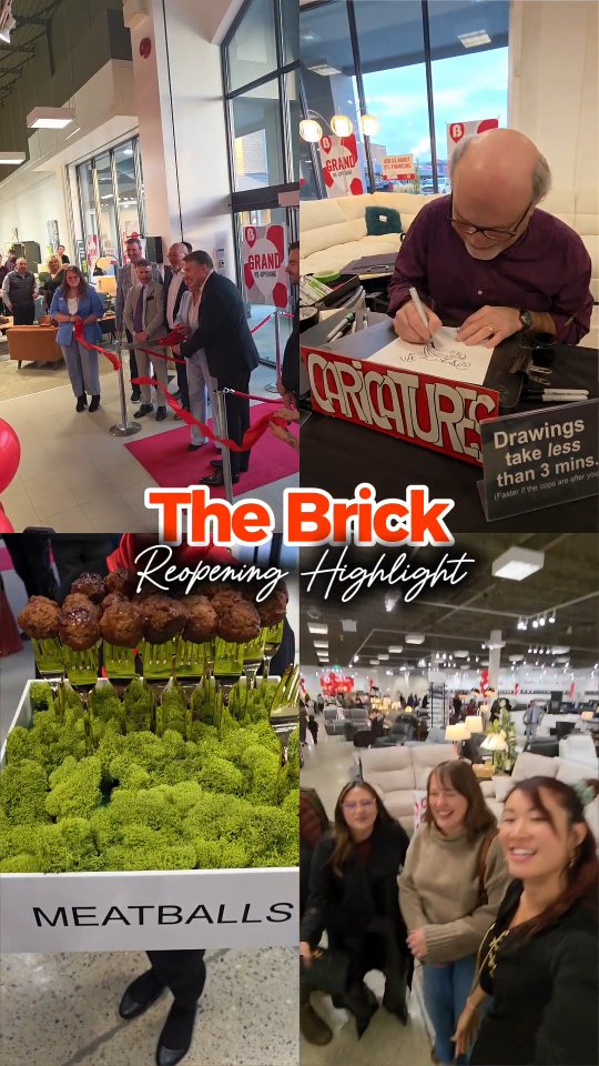 Instagram post by @discovering_kelowna for The Brick. Caption reads: Congrats on the reopening of your expanded....