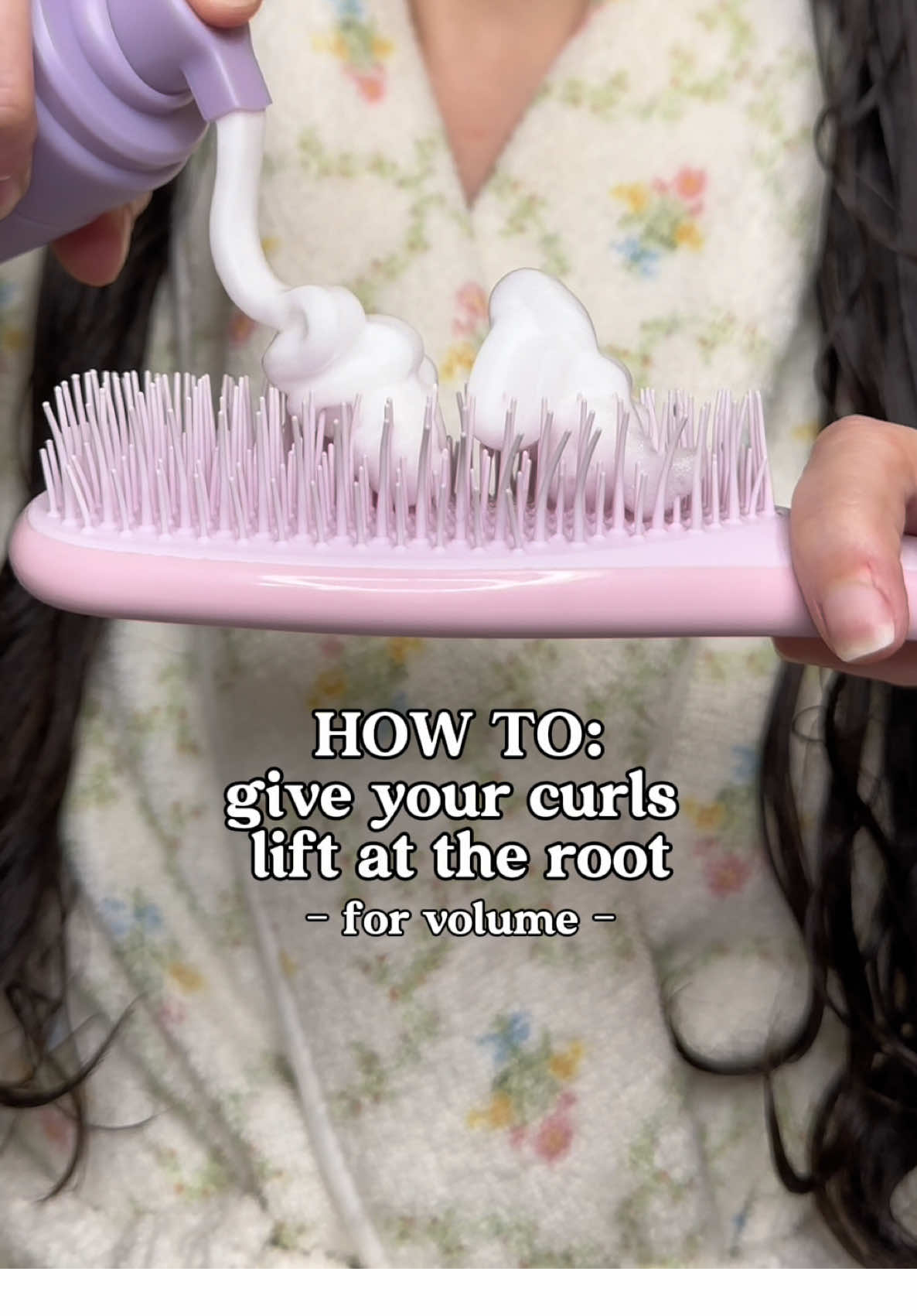 TikTok post by @laurenpiluso for VEGAMOUR. Caption reads: How to give your curls lift directly at the root....