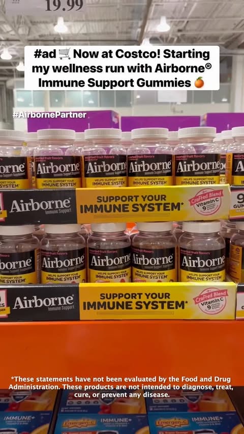 Instagram post by @costcobuys for Airborne. Caption reads: @airborne_us #Ad #AirbornePartner
Winter is here....