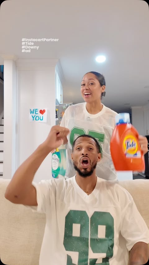 Instagram post by @jordynn.nicholson for Instacart. Caption reads: #ad #InstacartPartner #Tide #Downy That dirty....