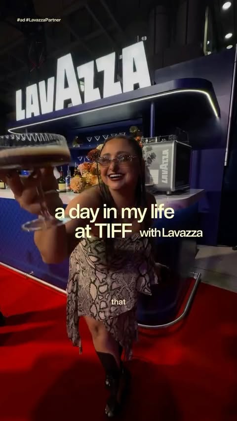 Instagram post by @thefilmtripper for Lavazza. Caption reads: [...] live for the energy of TIFF! Thank you....