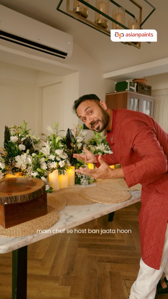 Instagram post by @saranshgoila for Asian Paints. Caption reads: Every recipe has a story and so does every corner....