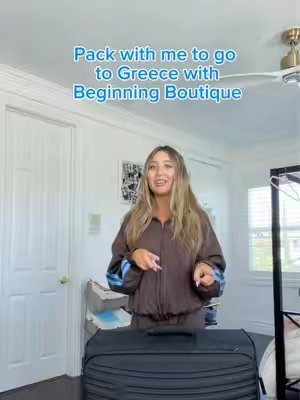 TikTok post by @ayiahsoufi_ for Beginning Boutique. Caption reads: [...] 🧿🤍 #greece #vacation #packing @Beginning....