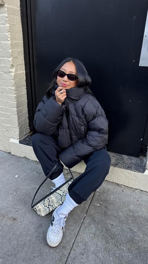 Instagram post by @judyxkam for FP Movement. Caption reads: I think ive worn the blue fleece jacket for 4 days....