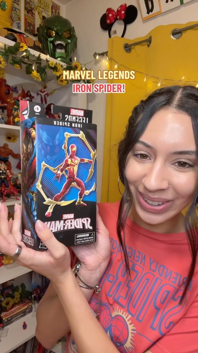 Instagram post by @lindssoapbox for Hasbro Pulse. Caption reads: [...] 60th Anniversary Iron Spider! @hasbropulse....