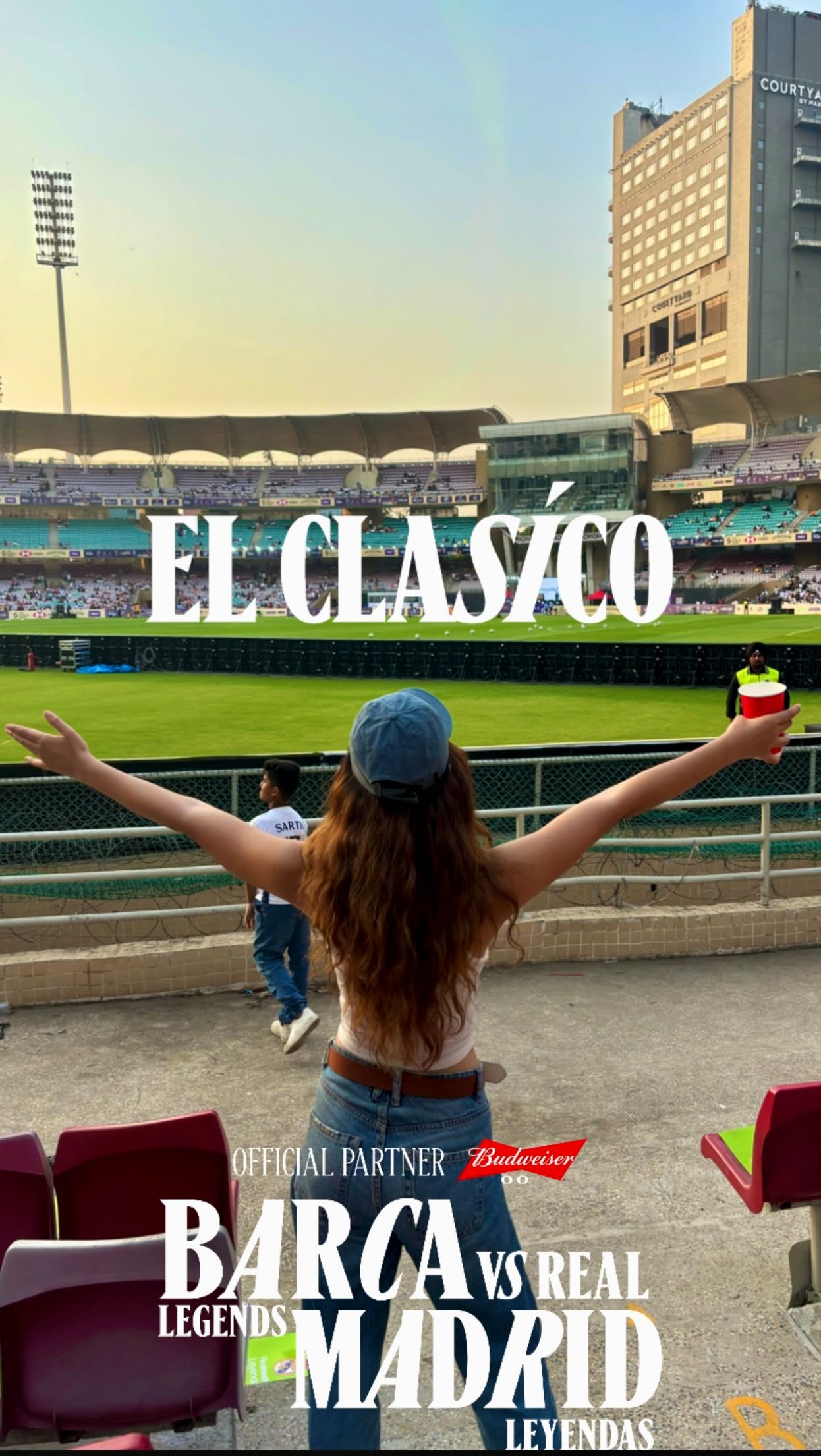 Instagram post by @madhurimaroy.12 for Budweiser. Caption reads: A legendary El-Clasico brewed and served this....