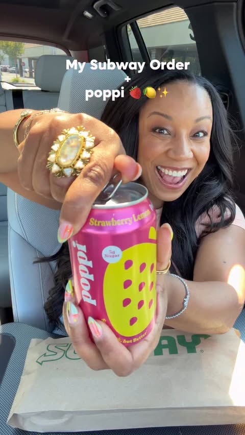 Instagram post by @lex.loves_ for Poppi. Caption reads: poppi is at Subway now so here’s what [...].