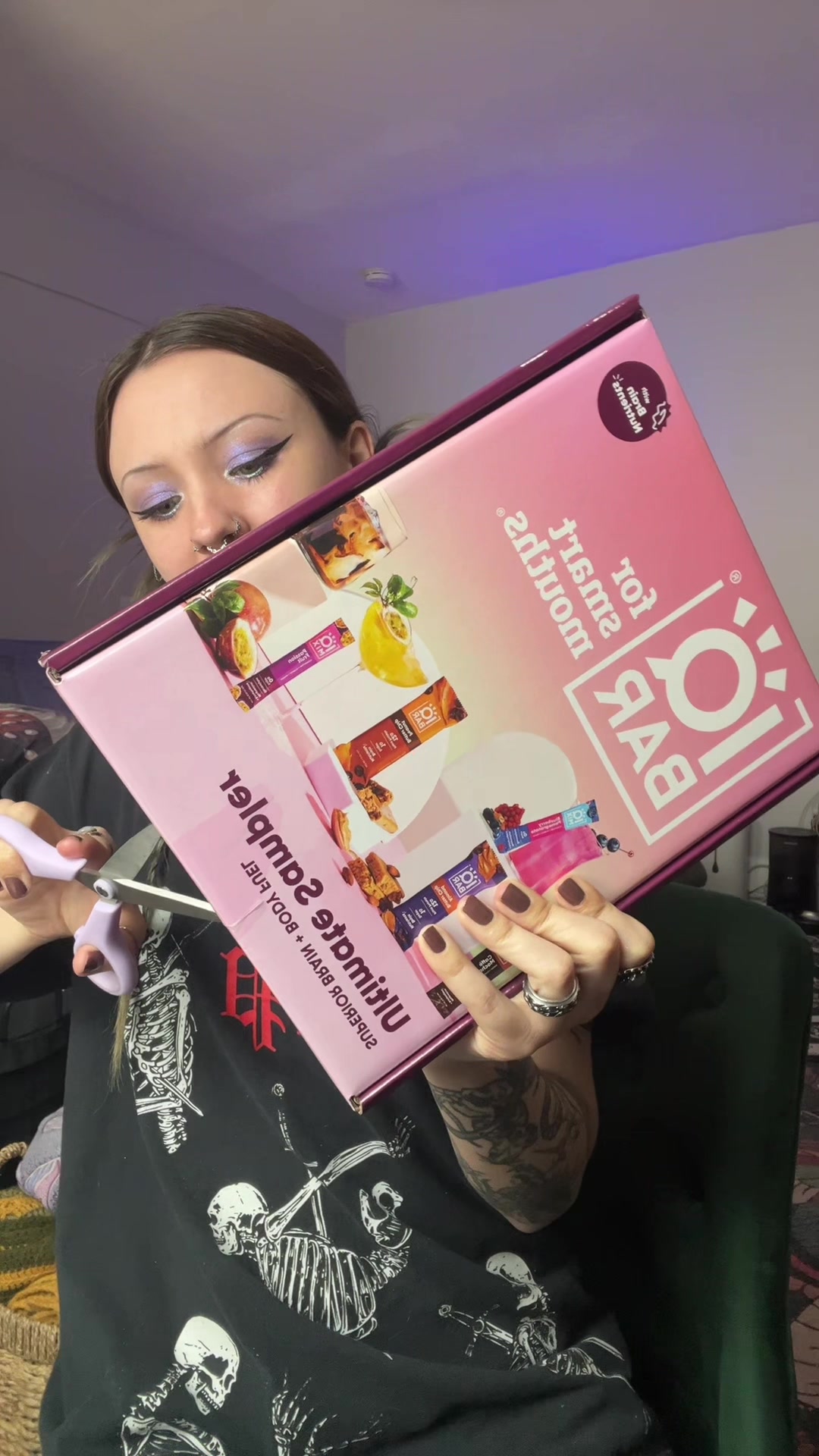 TikTok post by @jebstank for IQBAR. Caption reads: Ultimate Sampler Kit from @SHOP IQBAR 👁️ let me....