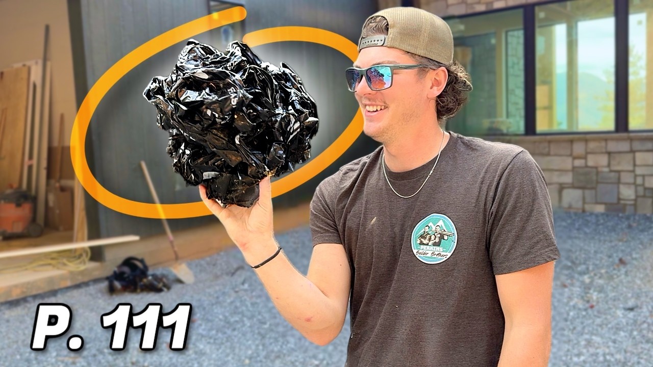 YouTube post by @PerkinsBuilderBrothers for AG1. Caption reads: Construction of a MEGA sized Modern Home P111.