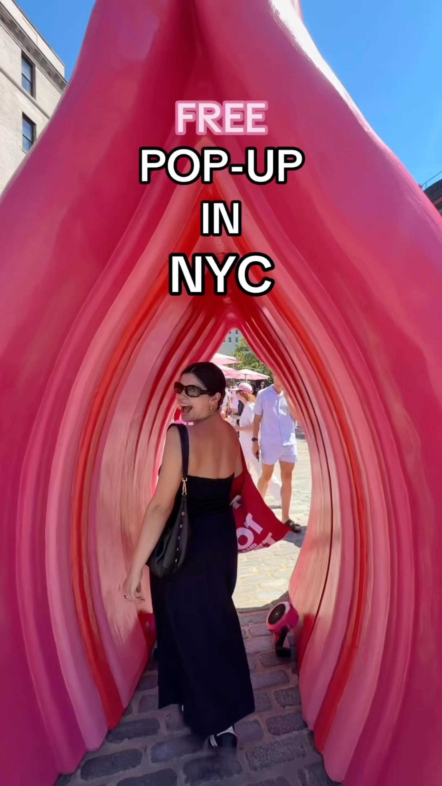 Instagram post by @elizabethfowlerx for O Positiv. Caption reads: FREE pop-up in New York City @opositiv....
