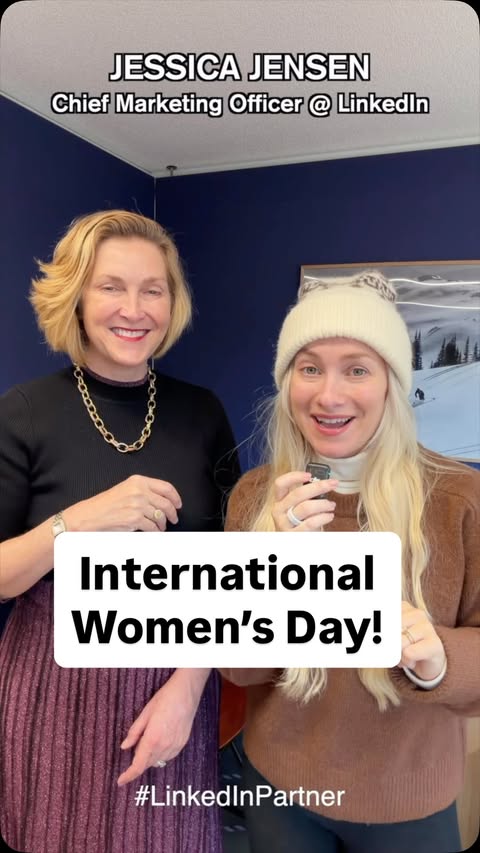 Instagram post by @advicewitherin for LinkedIn. Caption reads: [...] WOMEN’S DAY from me and CMO of @linkedin,....