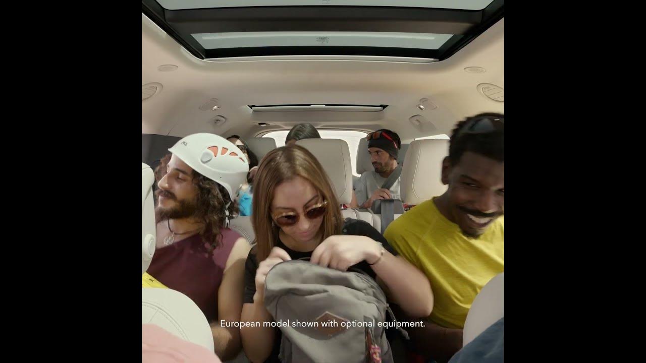 YouTube post by @Defender for Land Rover USA. Caption reads: The Defender 130 – Friends In High Places.