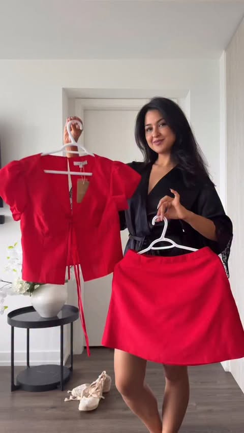 Instagram post by @katieomari for Rihoas. Caption reads: [...] Skirt: RW83790A0112E 12% code katieo12....
