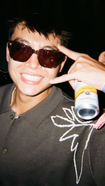 Instagram post by @derekxiao_ for White Claw. Caption reads: The film camera + @whiteclaw turned it from a....