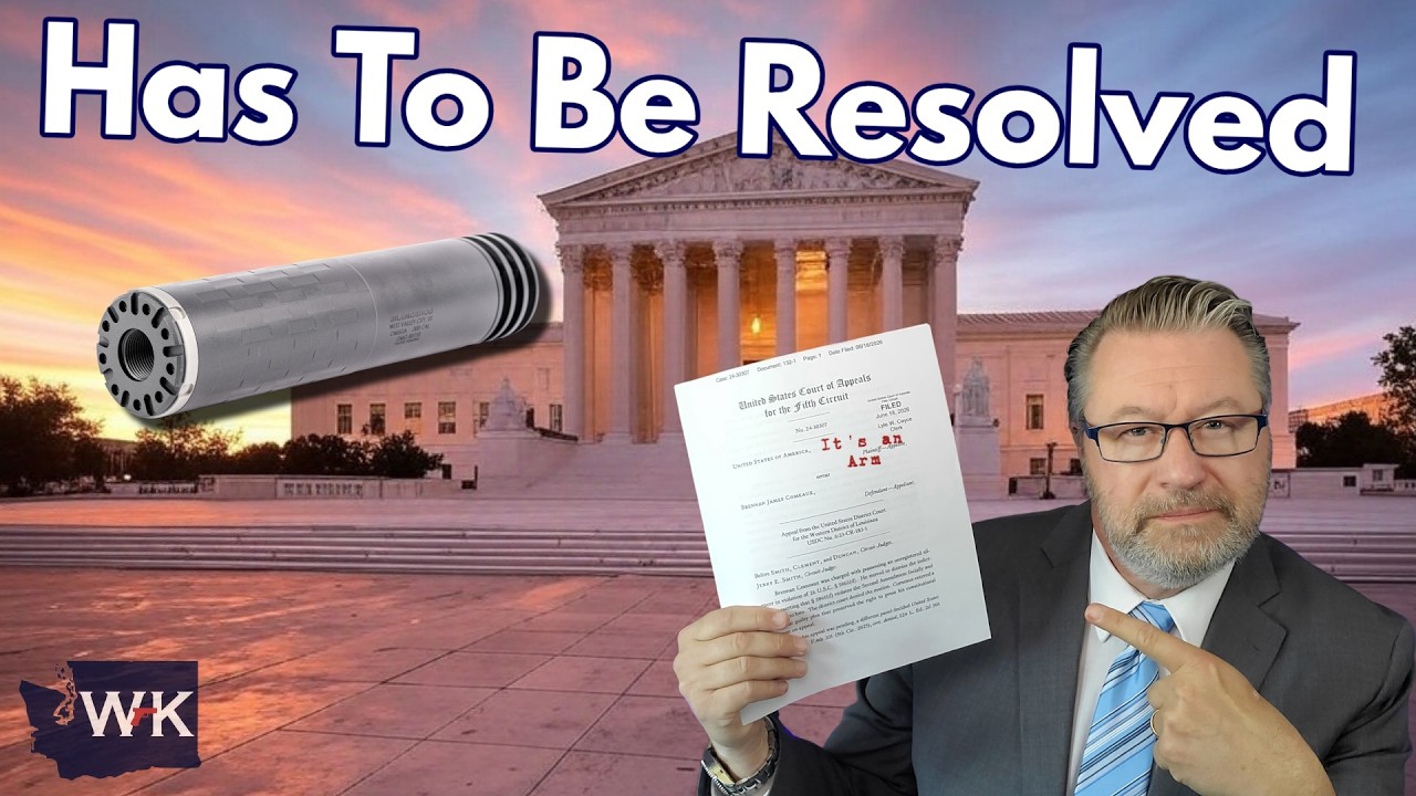 YouTube post by @WashingtonGunLaw for AvantLink. Caption reads: Why the Supreme Court May Have No Choice But to....
