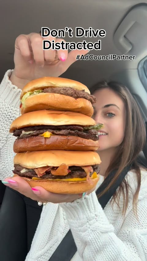 Instagram post by @sarahmargareteats for Ad Council. Caption reads: [...] How do you practice safe driving?....