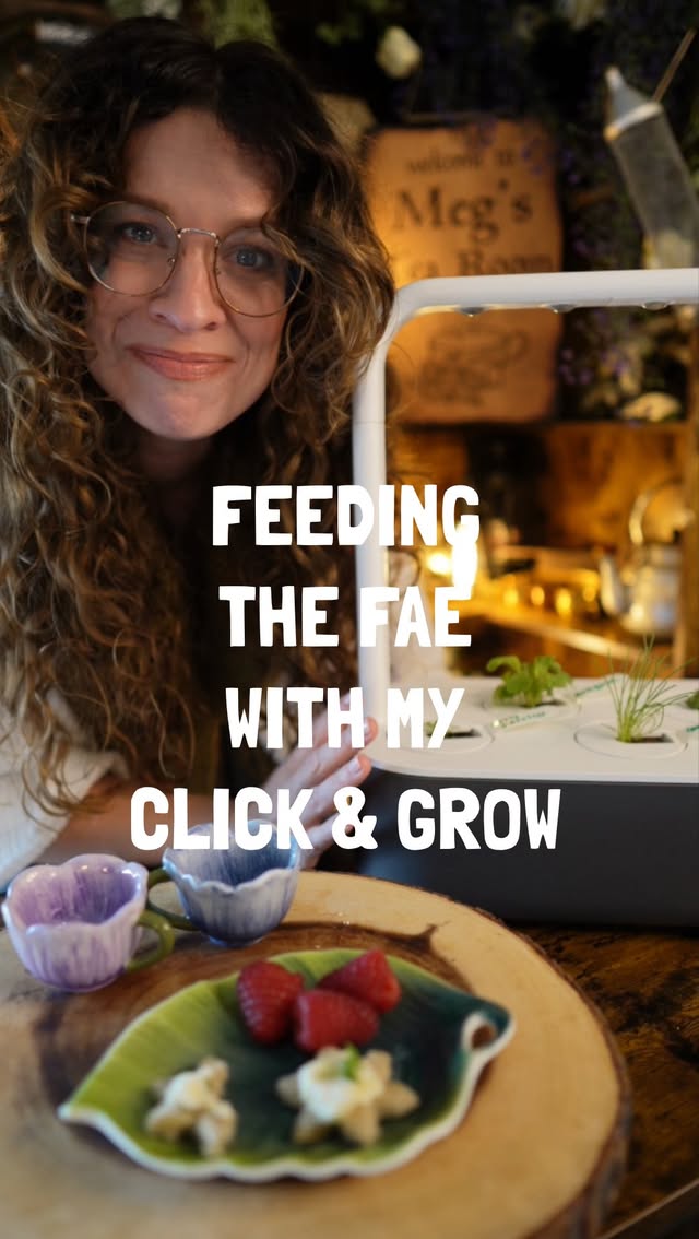 Instagram post by @megs.tea.room for Click and Grow. Caption reads: [...] fae, thanks to my indoor garden from....