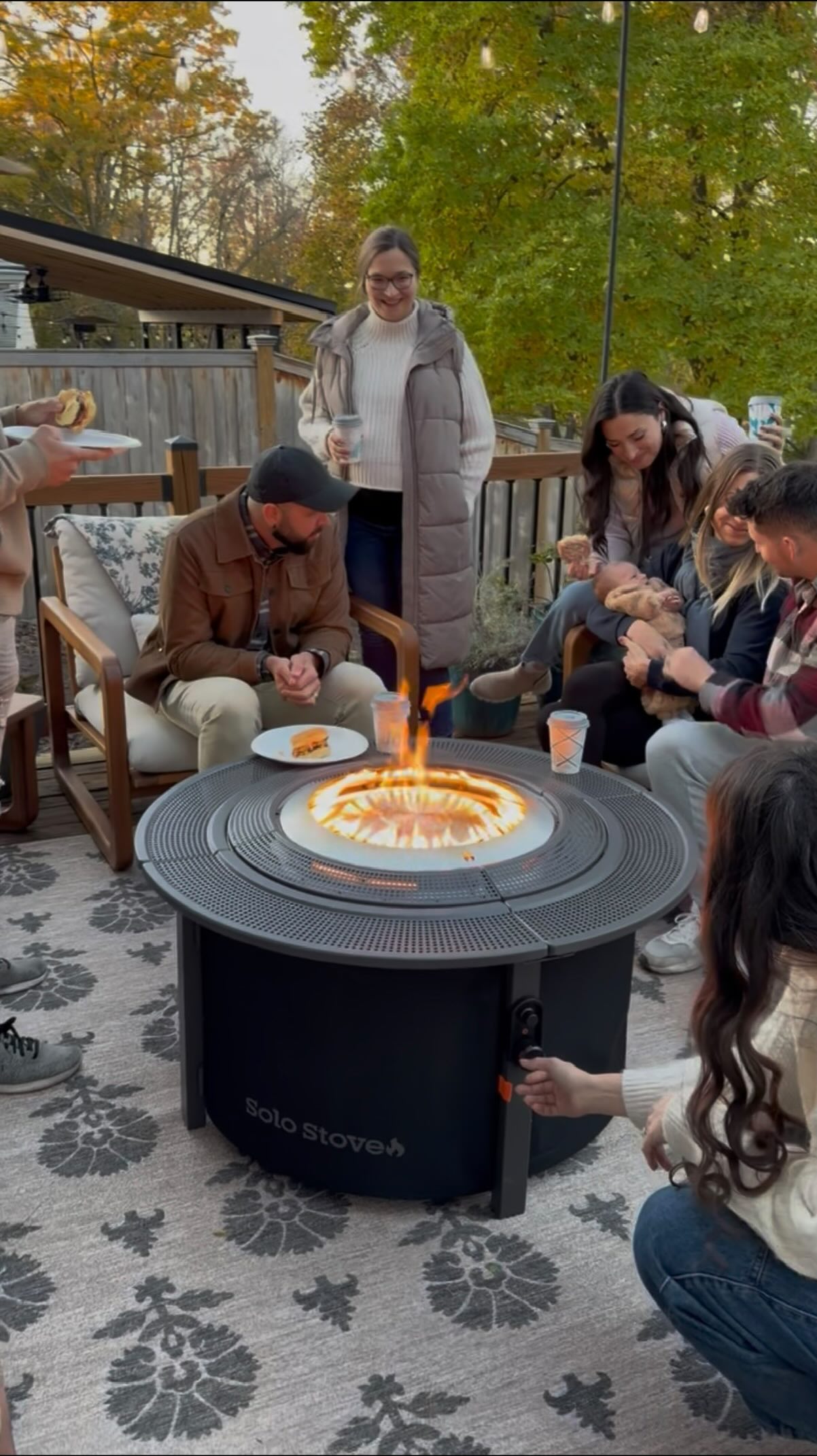 Instagram post by @theblackstoneproject for solostove. Caption reads: We spent the entire summer making our backyard and....