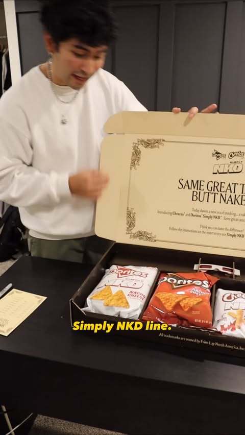 Instagram post by @yachtbrunch for Cheetos. Caption reads: #ad Super stoked to try out the new NKD Doritos....