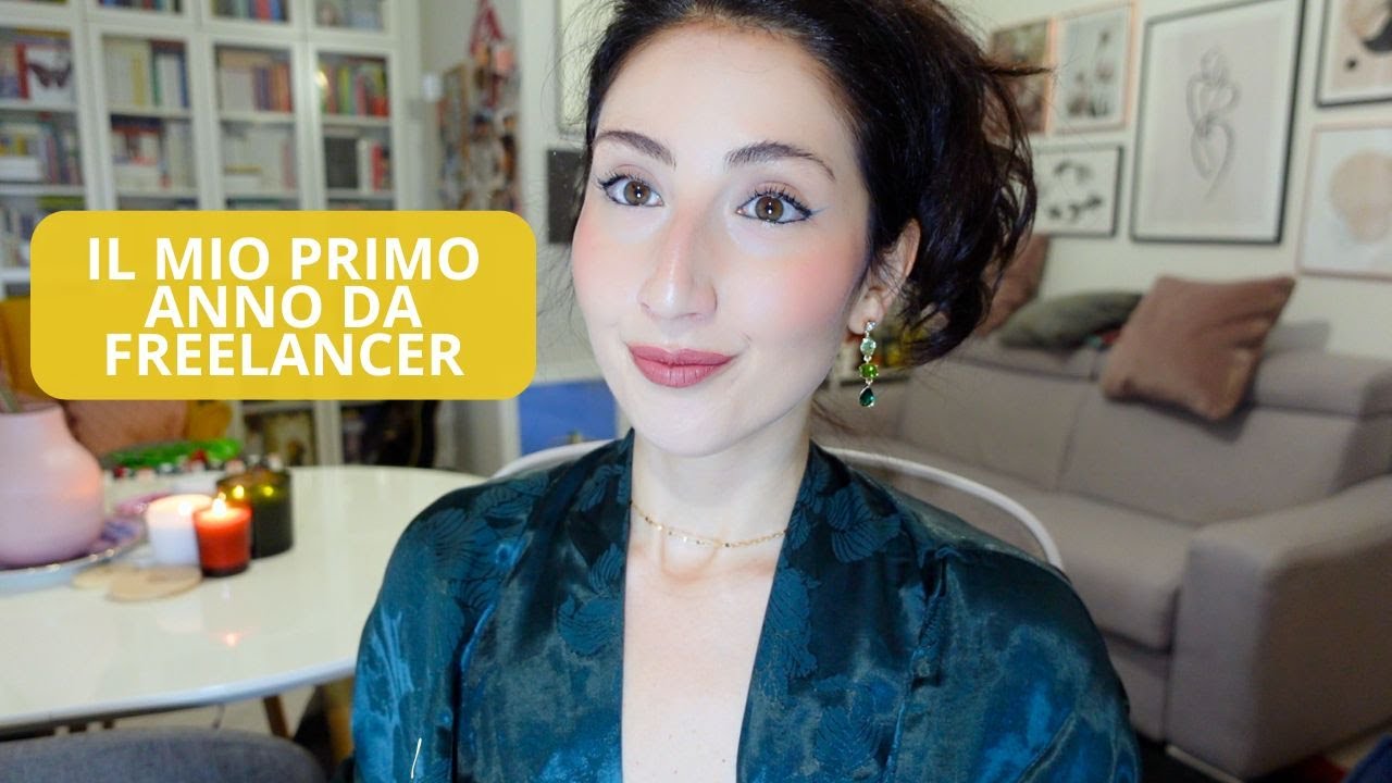 YouTube post by @IleniaZodiaco for Fiscozen. Caption reads: My first year as a freelancer – how did it go?.