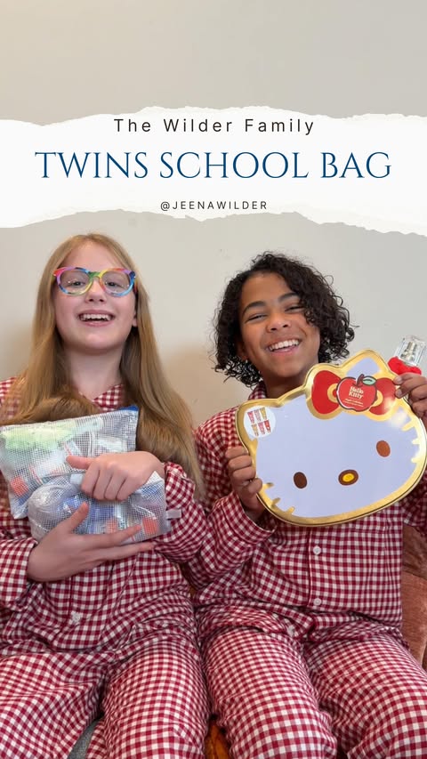 Instagram post by @jeenawilder for Sanrio. Caption reads: What’s in our school emergency kit? We are....