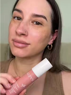 TikTok post by @nicbreg for Alpyn Beauty. Caption reads: [...] of this serum of so soothing! 🫧 @Alpyn....