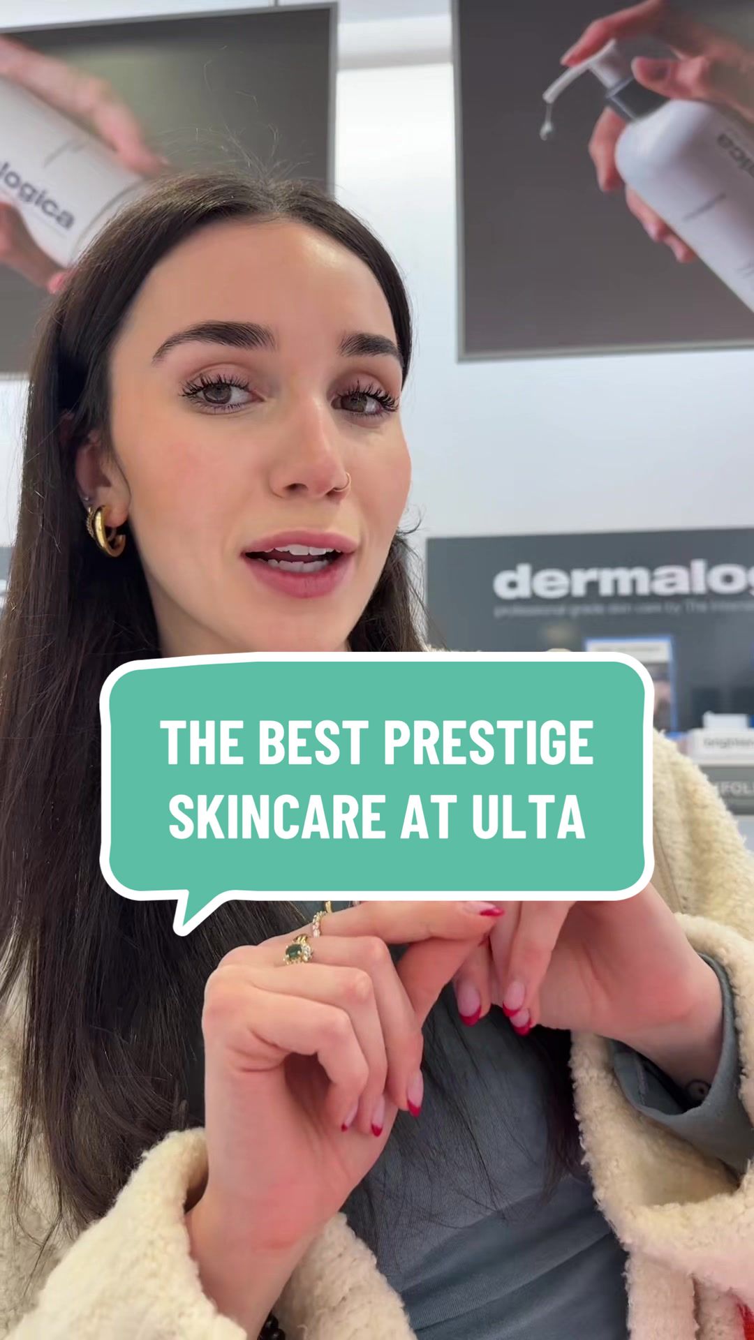 TikTok post by @elevenesthetician for OLEHENRIKSEN. Caption reads: [...] 🛍️🛒 @Tatcha US @PeterThomasRoth @Supergoop....