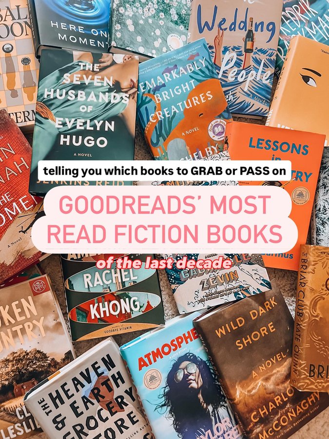 Instagram post by @emilybookedup for Goodreads. Caption reads: my thoughts on the @goodreads most popular books....