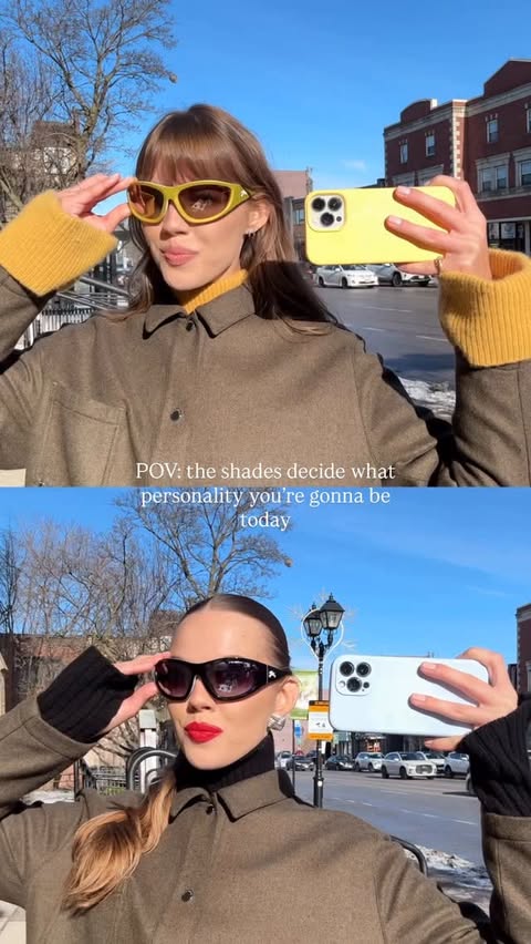 Instagram post by @zhanna.red for Longchamp. Caption reads: which @longchamp look are you? 💚🖤 #ad [...].