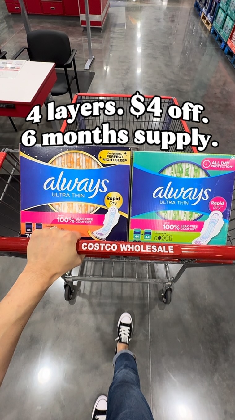 Instagram post by @costcotv for Always. Caption reads: #Always_Ad @Always_Brand 
Costco had the demo in....