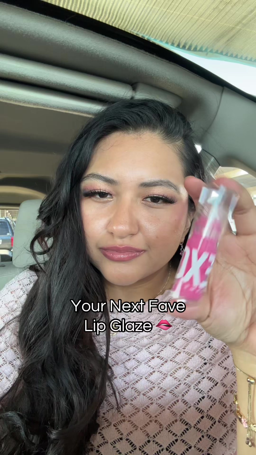 TikTok post by @la.maria777 for EXO Cosmetics. Caption reads: @EXO Cosmetics Shade: Soft Girl 🌸 #exocosmetics....