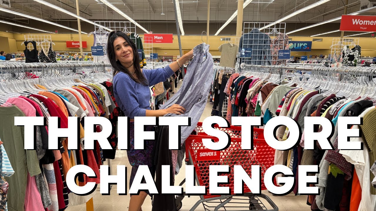 YouTube post by @AVintageSplendor for Savers. Caption reads: $100 THRIFT CHALLENGE – 90s AMERICAN STYLE!.